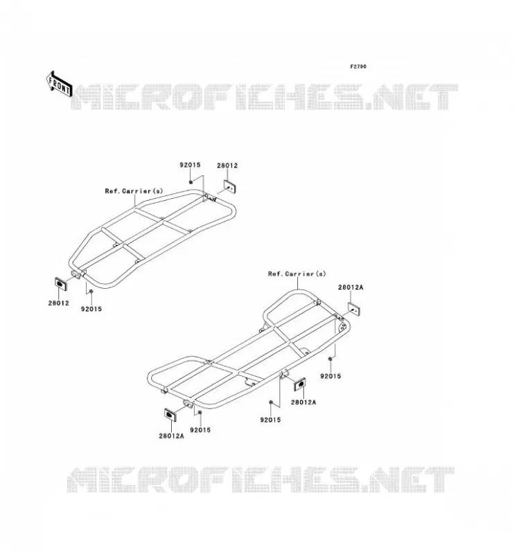 CATADIOPTRES(CN) Kawasaki QUAD 650 2011 KVF650 4X4I  KVF650FBF