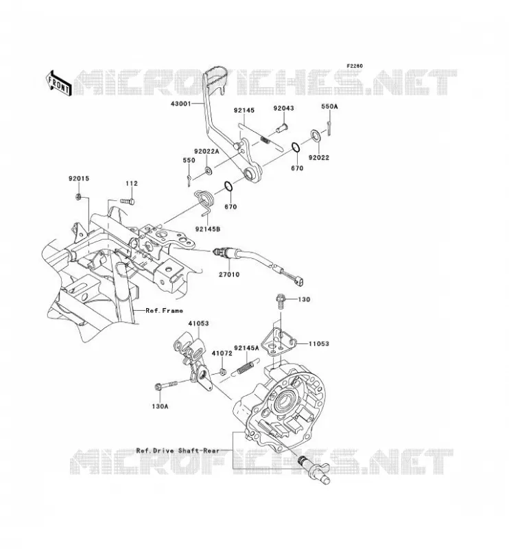 PEDALE DE FREIN Kawasaki QUAD 650 2011 KVF650 4X4I  KVF650FBF