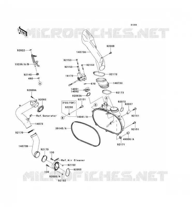COUVERCLE CONVERTISSEUR Kawasaki QUAD 650 2012 KVF650 4X4  KVF650FCF