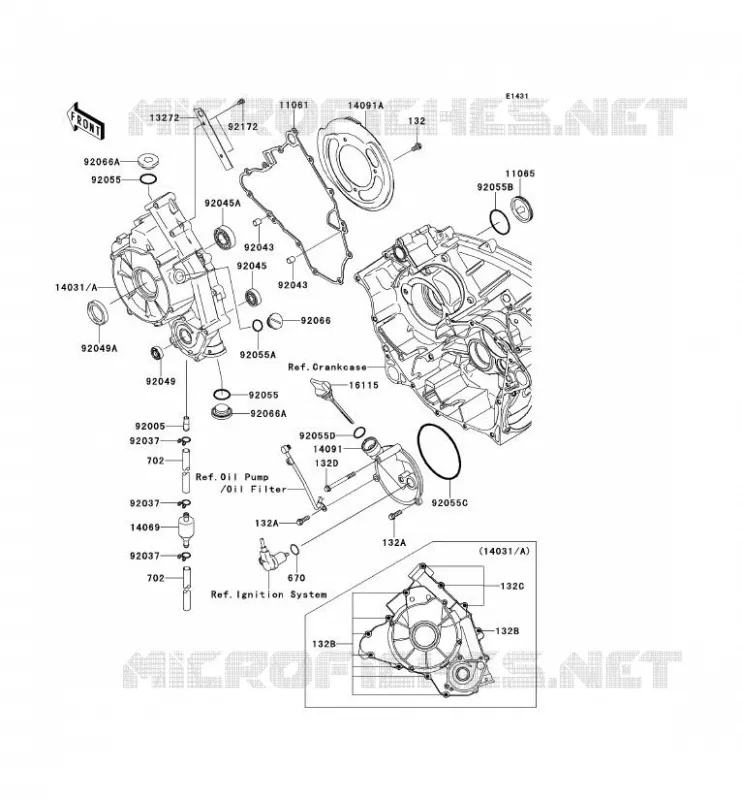 COUVERCLES MOTEUR Kawasaki QUAD 650 2012 KVF650 4X4I  KVF650FCF