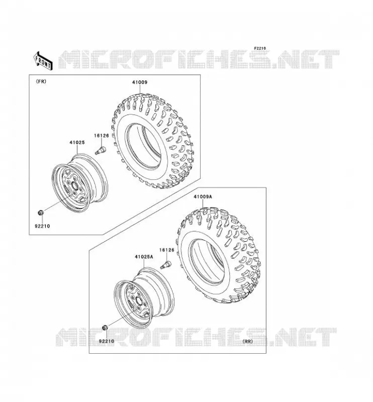 PNEUS Kawasaki QUAD 650 2012 KVF650 4X4  KVF650FCS