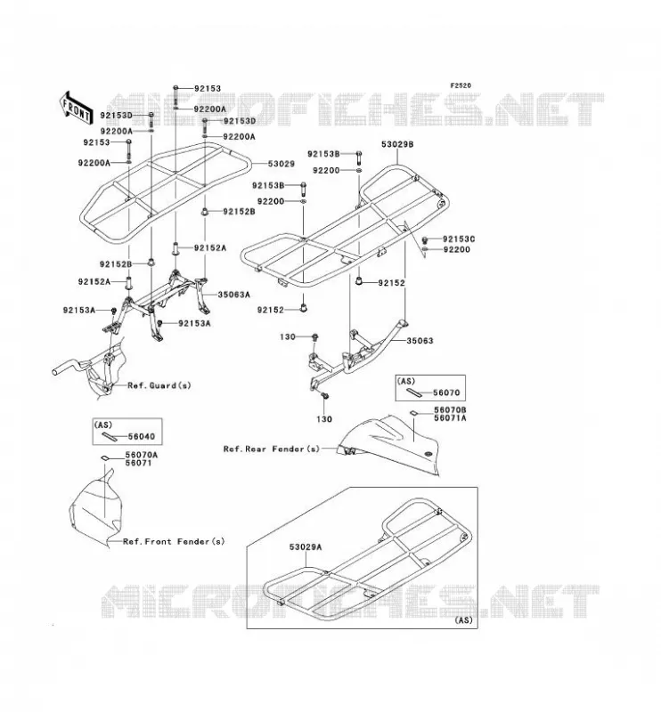 PORTE BAGAGE (S) Kawasaki QUAD 650 2012 KVF650 4X4  KVF650FCS