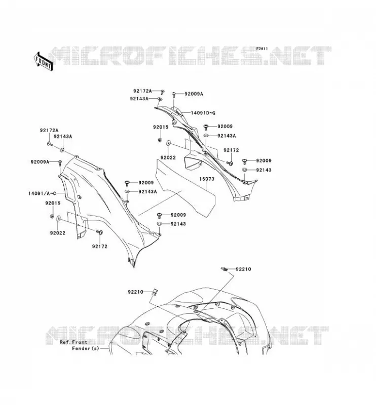CACHE LAT&Eacute;RAL Kawasaki QUAD 650 2012 KVF650 4X4I  KVF650FCS