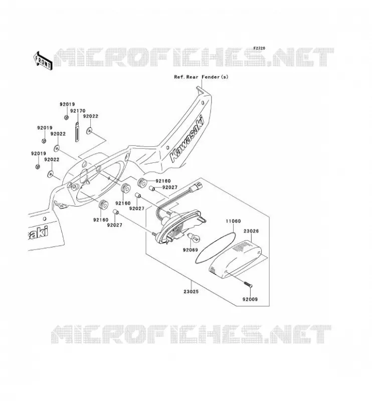FEUX ARRI&Egrave;RE(S) Kawasaki QUAD 650 2012 KVF650 4X4I  KVF650FCS