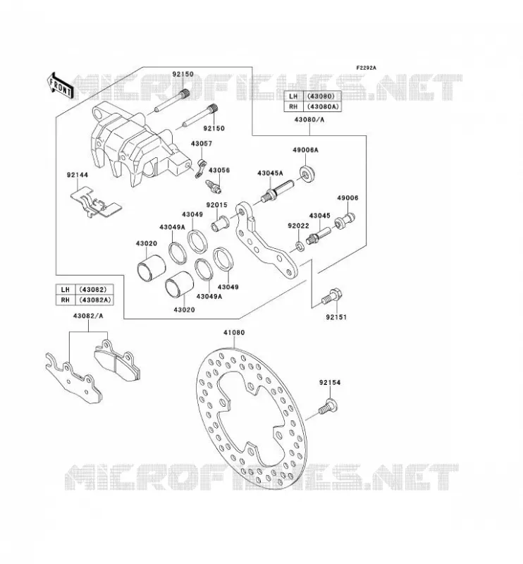 FREIN AVANT Kawasaki QUAD 650 2012 KVF650 4X4I  KVF650FCS