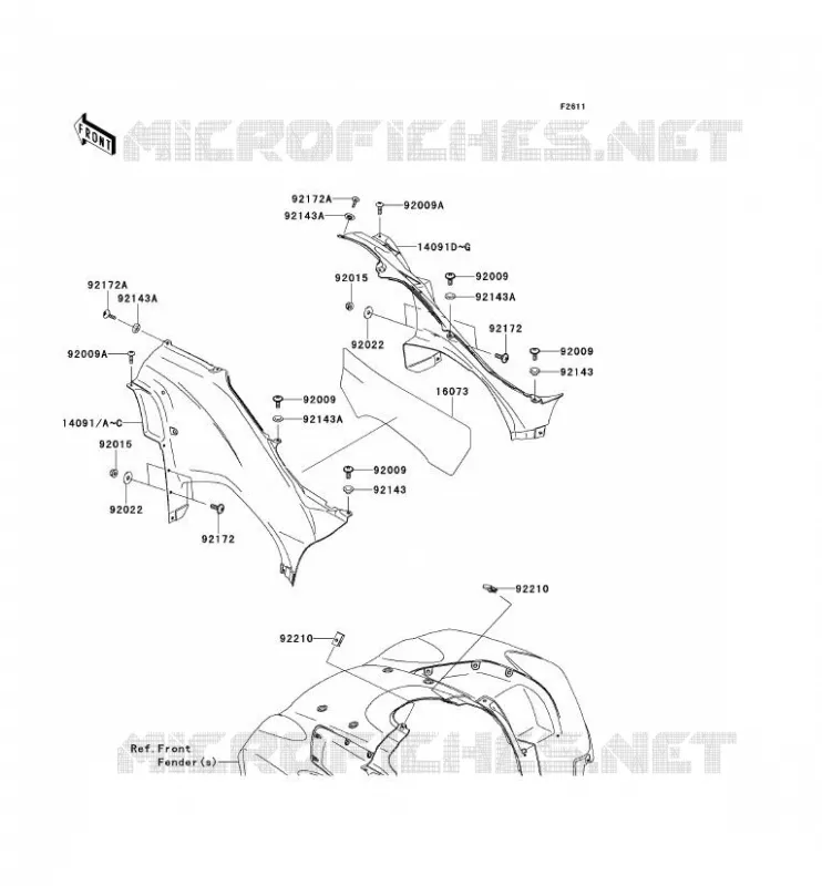 CACHE LAT&Eacute;RAL Kawasaki QUAD 650 2013 KVF650 4X4I  KVF650FDF