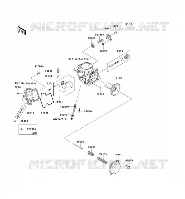 PI&Egrave;CES DE CARBURATEUR Kawasaki QUAD 650 2013 KVF650 4X4I  KVF650FDF