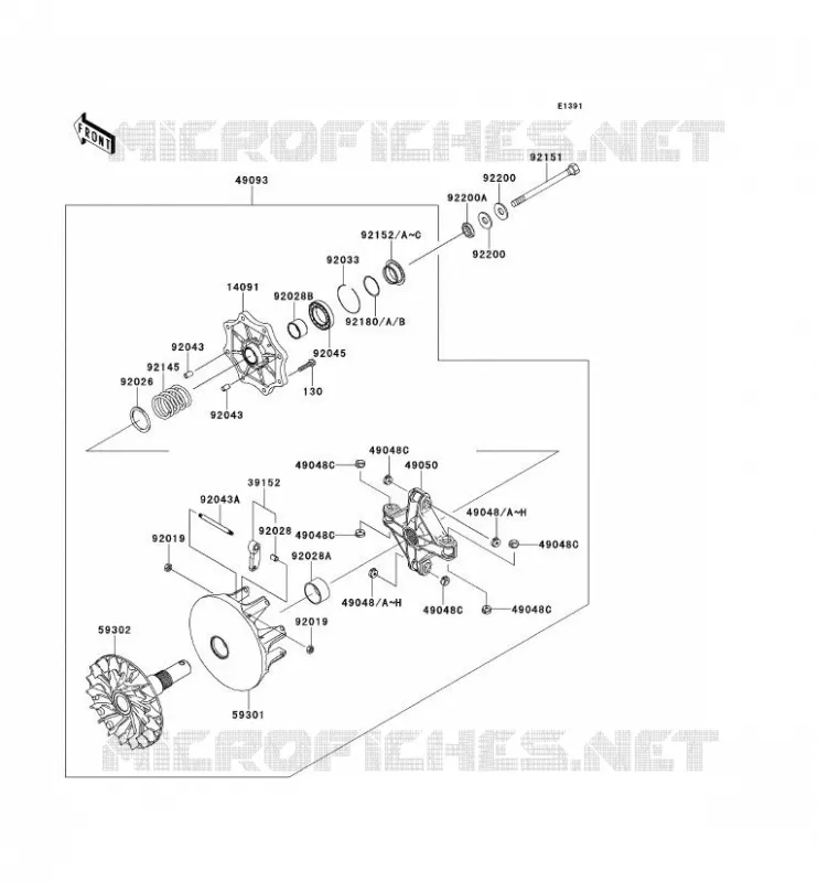 VARIATEUR Kawasaki QUAD 650 2014 BRUTE FORCE 650 4X4I  KVF650FEF