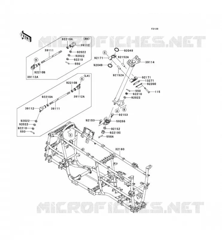 CH&Acirc;SSIS Kawasaki QUAD 650 2010 KVF650 4X4I  KVF650GAF