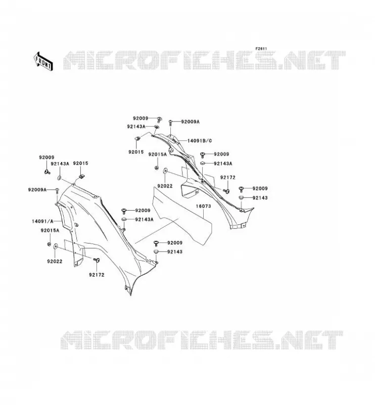 CACHE LAT&Eacute;RAL Kawasaki QUAD 650 2007 KVF650 4X4I  KVF650H7F
