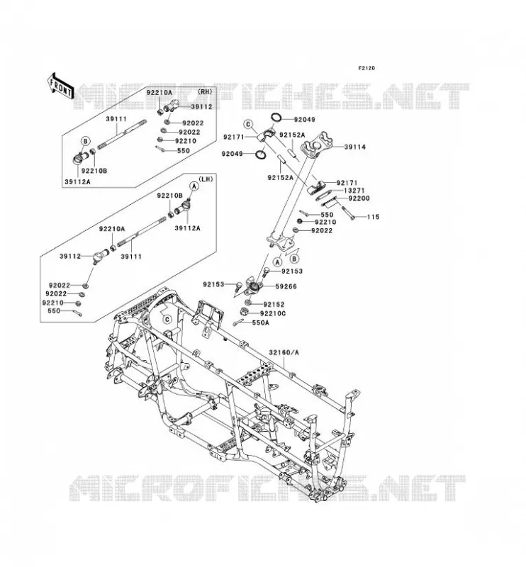 CH&Acirc;SSIS Kawasaki QUAD 650 2007 KVF650 4X4I  KVF650H7F