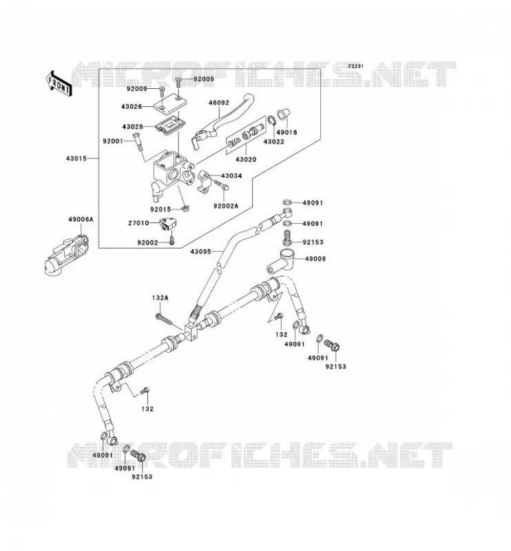 MAITRE CYLINDRE AV Kawasaki QUAD 650 2008 KVF650 4X4I  KVF650H8F