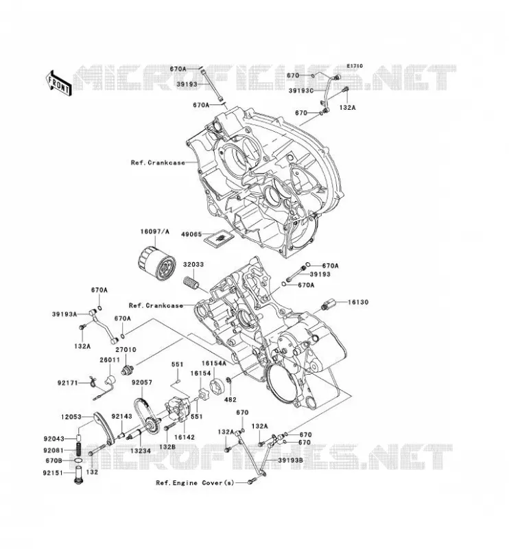 POMPE A HUILE/FILTRE &Agrave; HUILE Kawasaki QUAD 650 2008 KVF650 4X4I  KVF650H8F