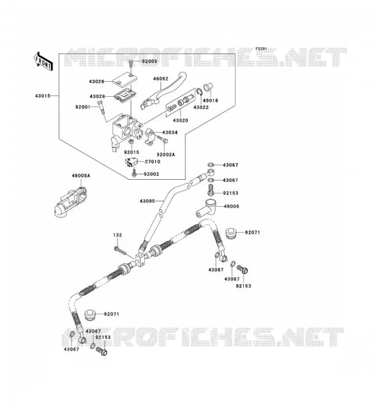 MAITRE CYLINDRE AV Kawasaki QUAD 700 2004 KVF700 4X4  KVF700-A1