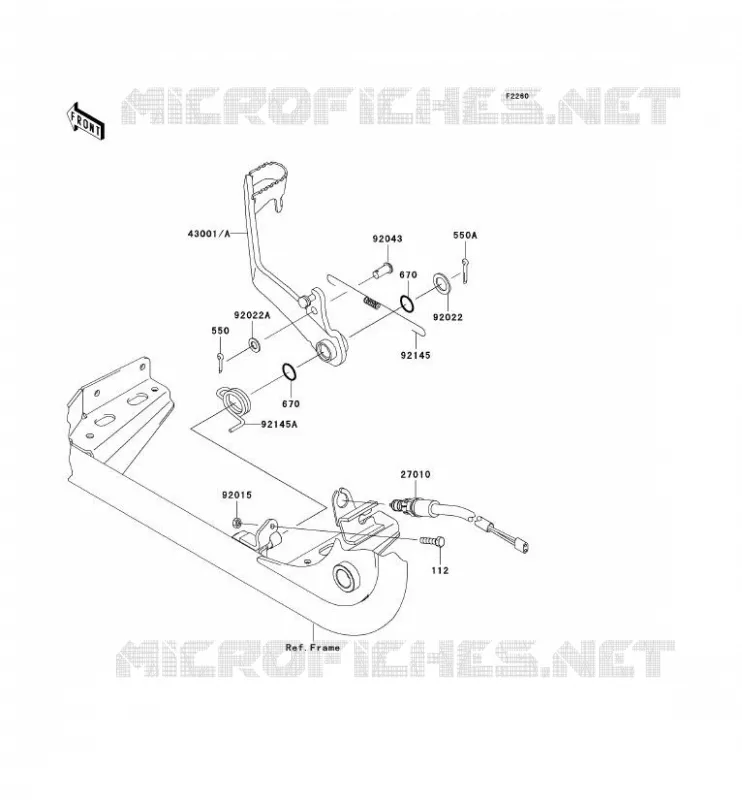 PEDALE DE FREIN Kawasaki QUAD 700 2004 KVF700 4X4  KVF700-A1