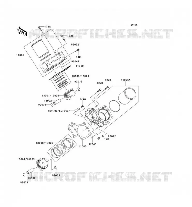 CYLINDRE/PISTON Kawasaki QUAD 700 2004 KVF700 4X4  KVF700-A1
