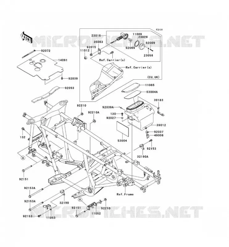 PIECE DE CADRE (COUVERTURE) Kawasaki QUAD 700 2004 KVF700 4X4  KVF700-A1