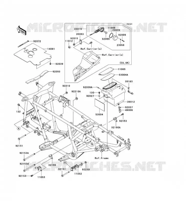 PIECE DE CADRE (COUVERTURE) Kawasaki QUAD 700 2004 KVF700 4X4  KVF700-A1
