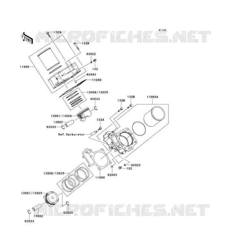 CYLINDRE/PISTON Kawasaki QUAD 700 2005 KVF700 4X4  KVF700-A2