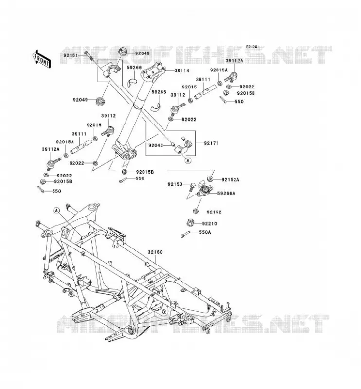 CH&Acirc;SSIS Kawasaki QUAD 700 2005 KVF700 4X4  KVF700-A2