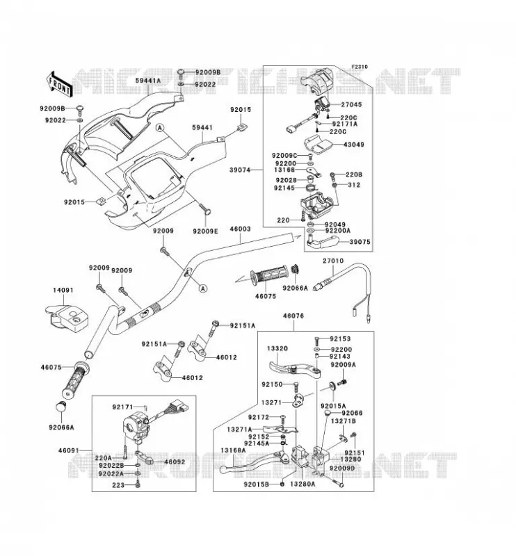 GUIDON Kawasaki QUAD 700 2004 KVF700 4X4  KVF700-B1
