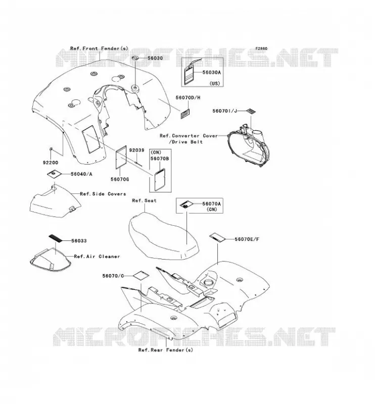 LABEL Kawasaki QUAD 700 2005 KVF700 4X4  KVF700-D1