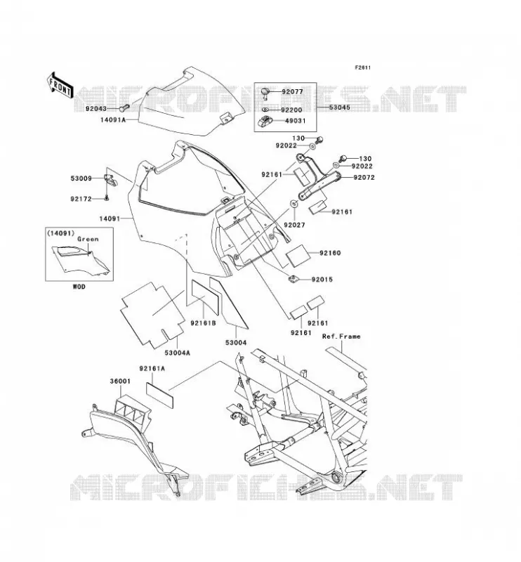 CACHE LAT&Eacute;RAL Kawasaki QUAD 700 2006 KVF700 4X4  KVF700D6F