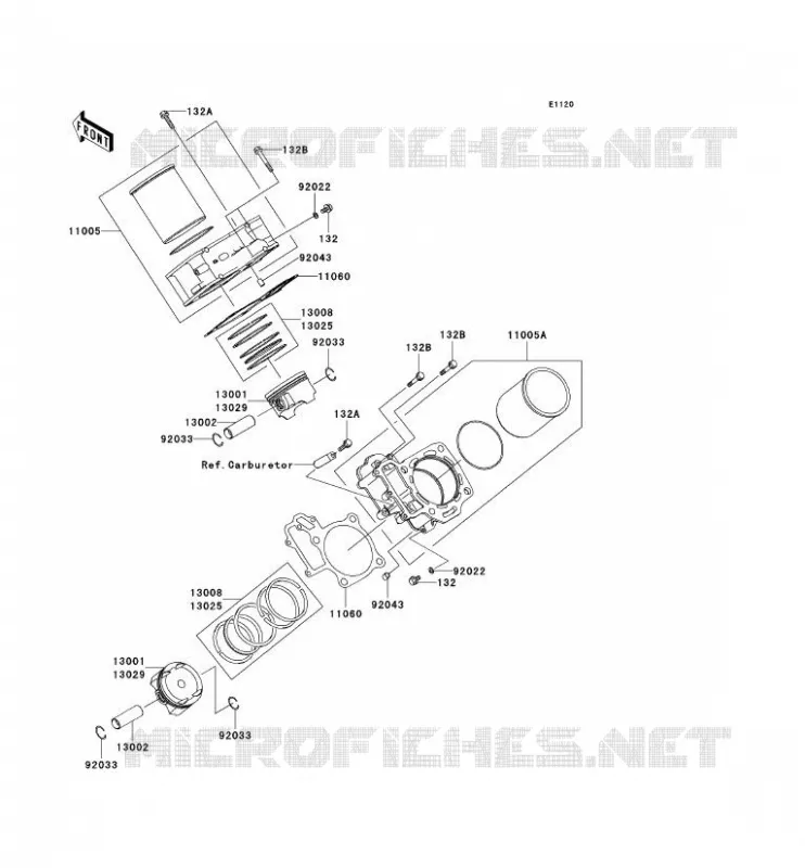 CYLINDRE/PISTON Kawasaki QUAD 700 2006 KVF700 4X4  KVF700D6F
