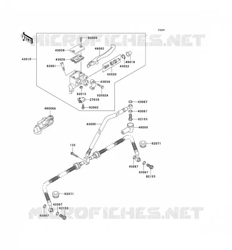 MAITRE CYLINDRE AV Kawasaki QUAD 700 2006 KVF700 4X4  KVF700D6F