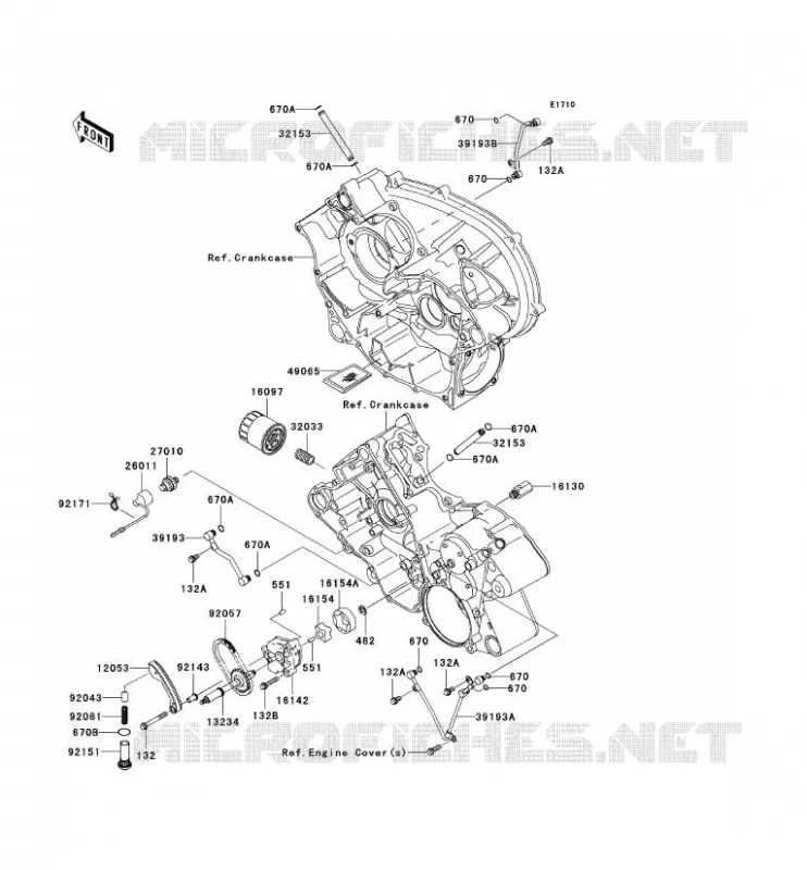 POMPE A HUILE/FILTRE &Agrave; HUILE Kawasaki QUAD 700 2006 KVF700 4X4  KVF700D6F