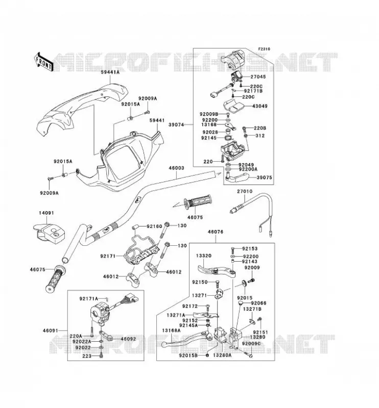 GUIDON Kawasaki QUAD 750 2005 KVF750 4X4I  KVF750-B1