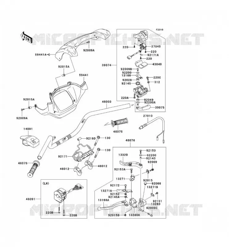 GUIDON Kawasaki QUAD 750 2008 KVF750 4X4I  KVF750E8F