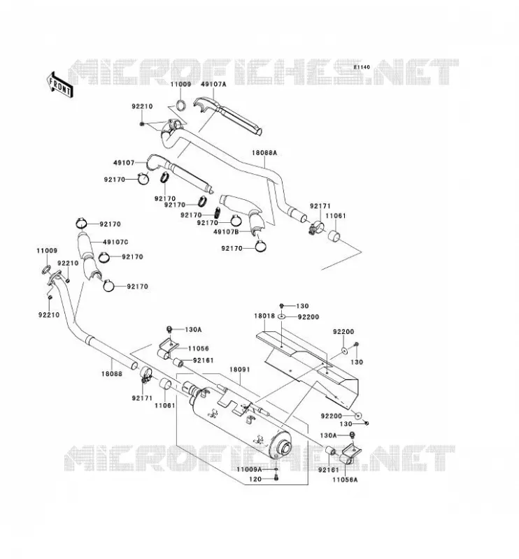 &Eacute;CHAPPEMENT Kawasaki QUAD 750 2012 KVF750 4X4 EPS  KVF750GCS
