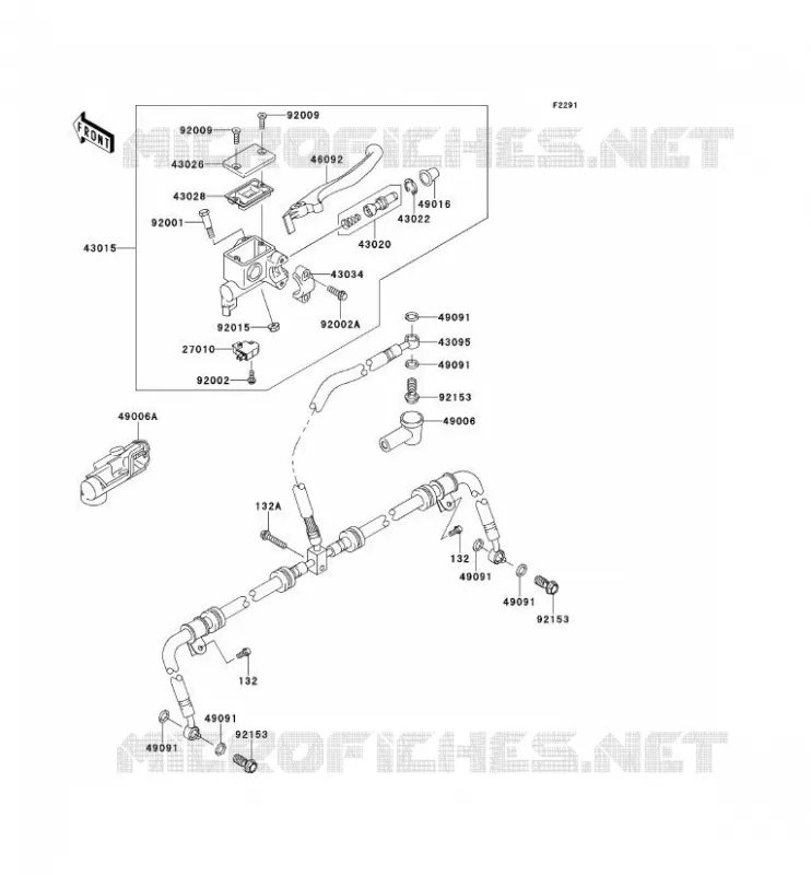 MAITRE CYLINDRE AV Kawasaki QUAD 750 2012 KVF750 4X4 EPS  KVF750GCS