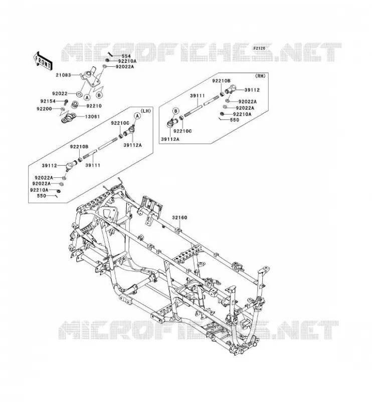 CH&Acirc;SSIS Kawasaki QUAD 750 2012 KVF750 4X4 EPS  KVF750GCS