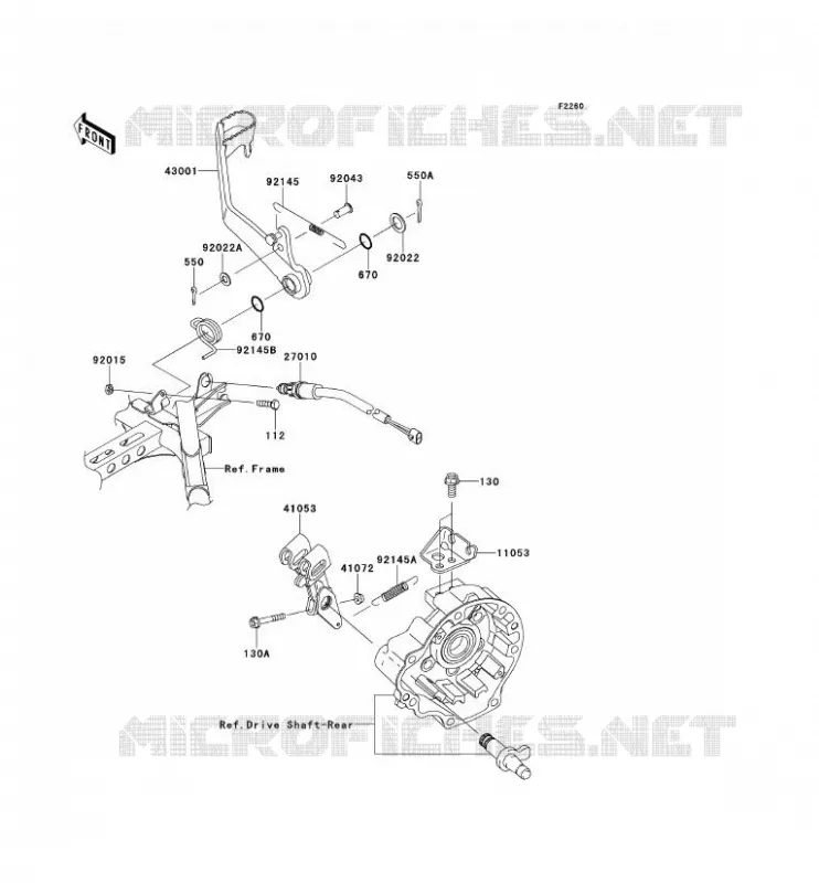 PEDALE DE FREIN Kawasaki QUAD 750 2012 KVF750 4X4I EPS  KVF750GCS