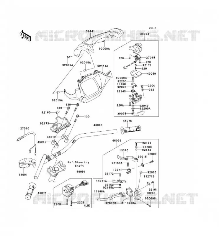 GUIDON Kawasaki QUAD 750 2013 KVF750 4X4 EPS  KVF750GDF