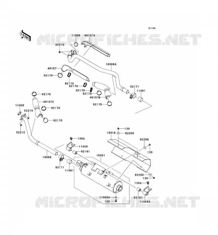 &Eacute;CHAPPEMENT Kawasaki QUAD 750 2012 KVF750 4X4 EPS  KVF750HCS