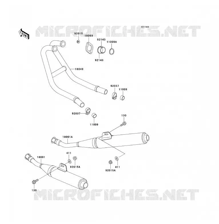 &Eacute;CHAPPEMENT Kawasaki QUAD 750 2014 BRUTE FORCE 750 4X4I EPS  KVF750HEF