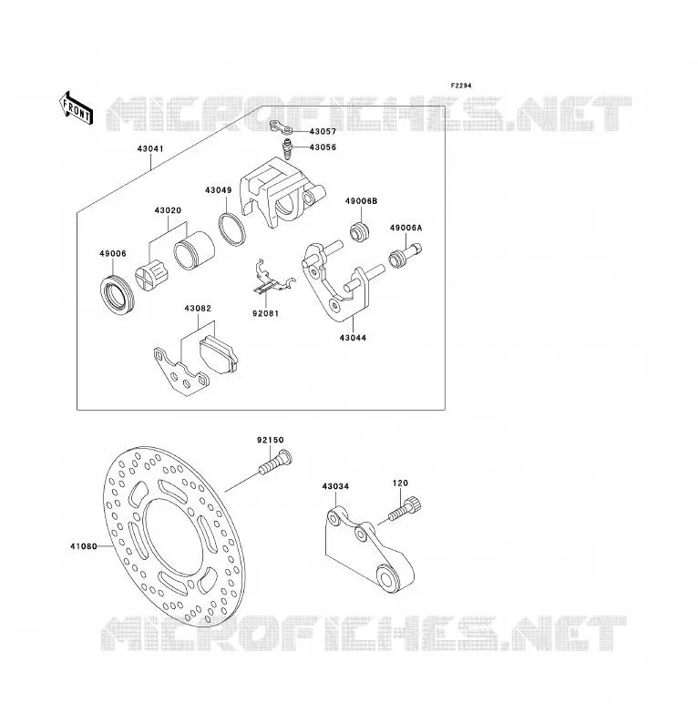 FREIN ARRIERE Kawasaki QUAD 750 2014 BRUTE FORCE 750 4X4I EPS  KVF750HEF