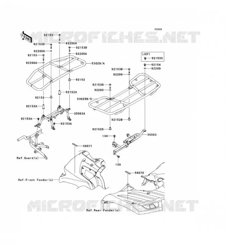 PORTE BAGAGE (S) Kawasaki QUAD 750 2012 BRUTE FORCE 750 4X4I EPS  KVF750JCS