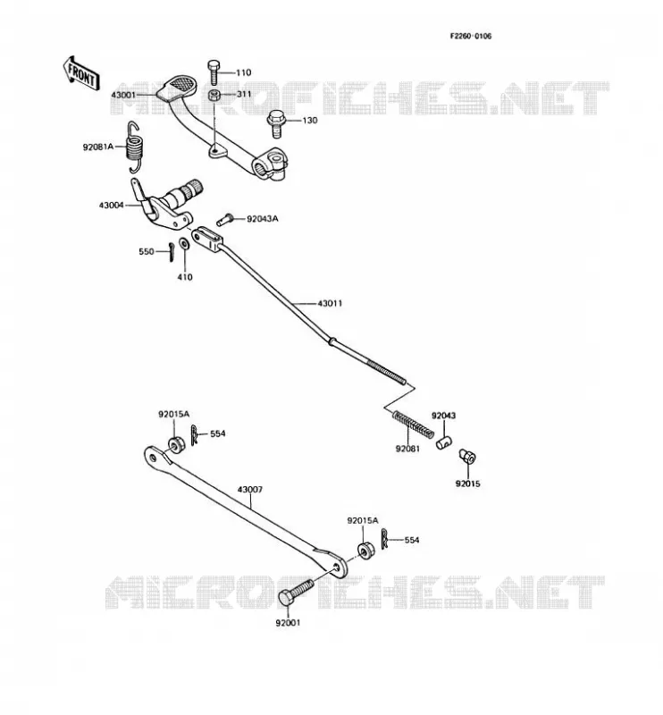 PEDALE DE FREIN Kawasaki MOTOS 125 1988 AR125  AR125-A6