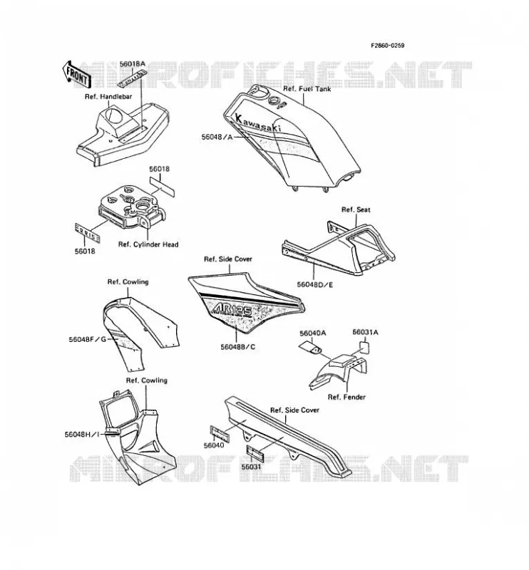 LABEL Kawasaki MOTOS 125 1989 AR125  AR125-A7