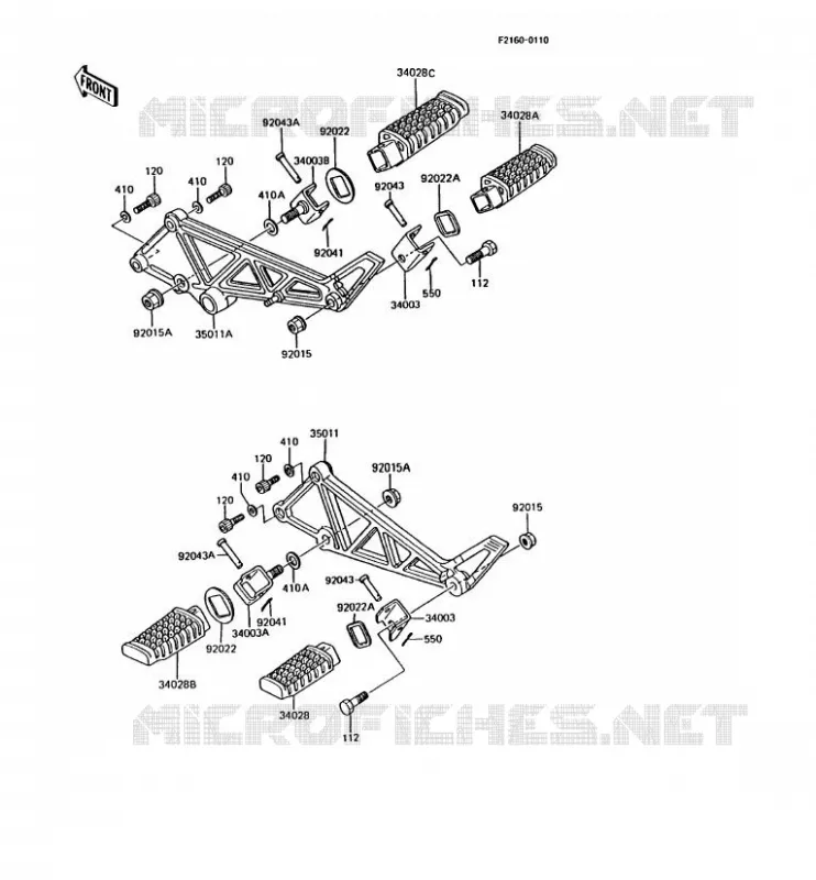 REPOSE PIED Kawasaki MOTOS 125 1991 AR125  AR125-B8