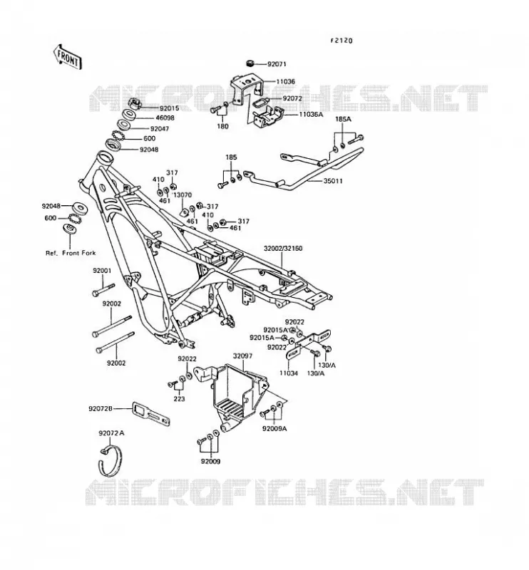 CH&Acirc;SSIS Kawasaki MOTOS 50 1992 AR50  AR50-C10