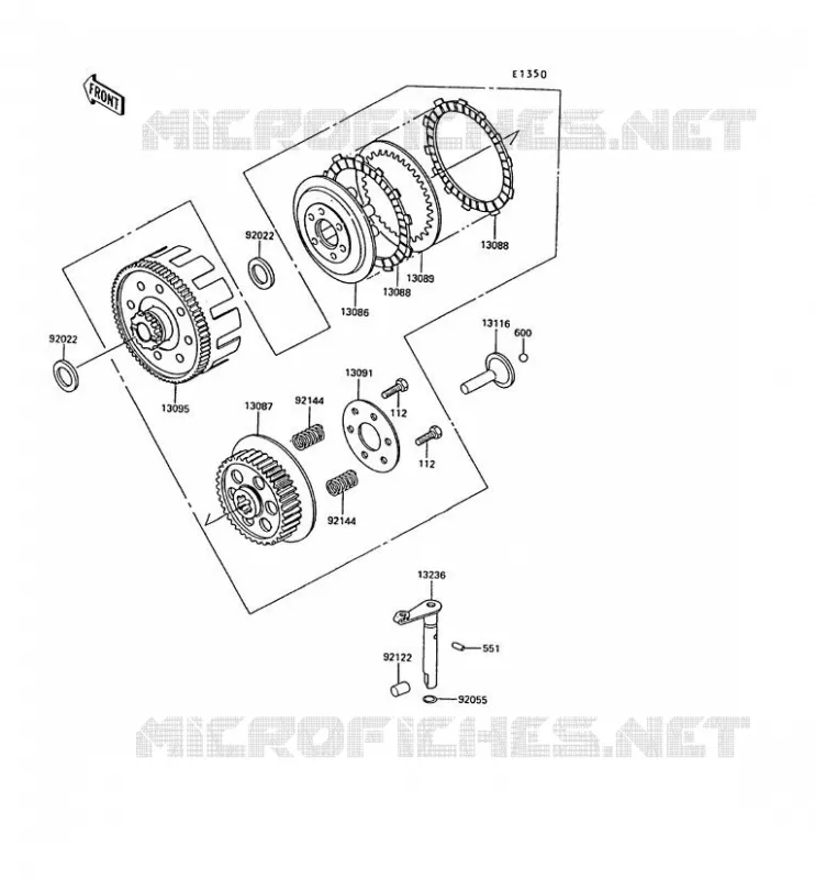 EMBRAYAGE Kawasaki MOTOS 50 1992 AR50  AR50-C10
