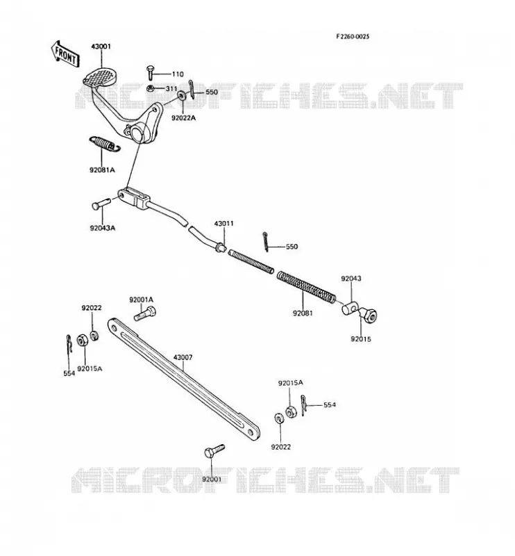 PEDALE DE FREIN Kawasaki MOTOS 50 1988 AR50  AR50-C6