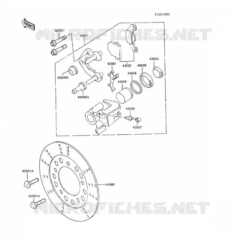 FREIN AVANT Kawasaki MOTOS 50 1988 AR50  AR50-C6