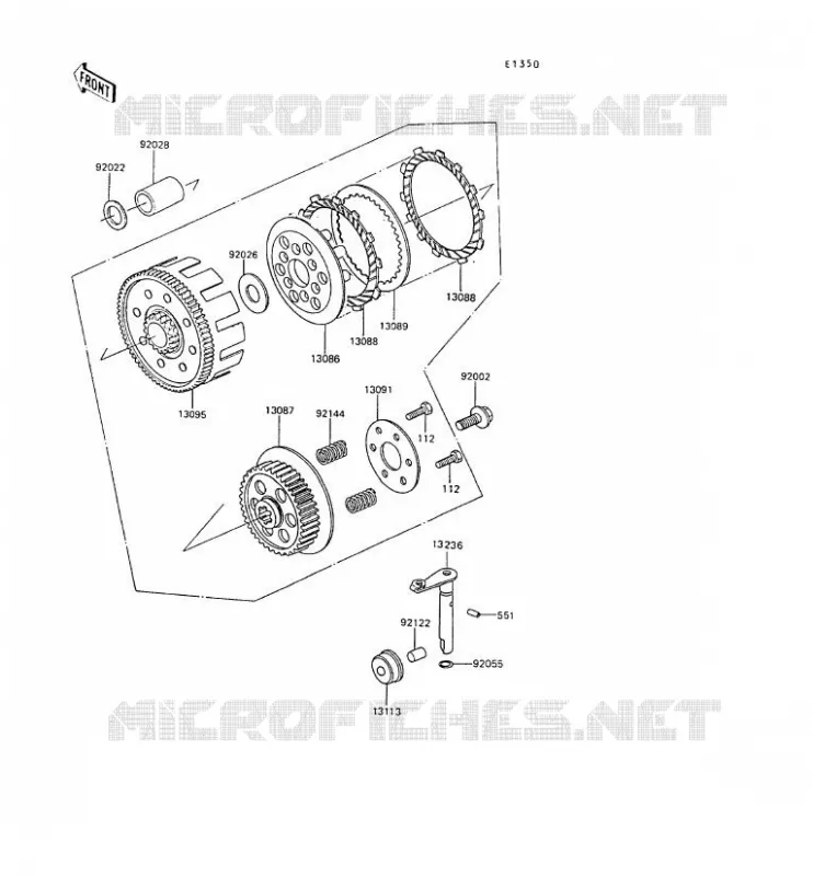 EMBRAYAGE Kawasaki MOTOS 80 1988 AR80  AR80-C6