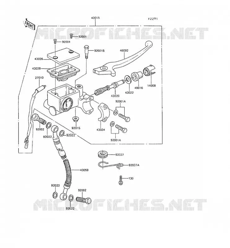 MAITRE CYLINDRE AV Kawasaki MOTOS 80 1988 AR80  AR80-C6